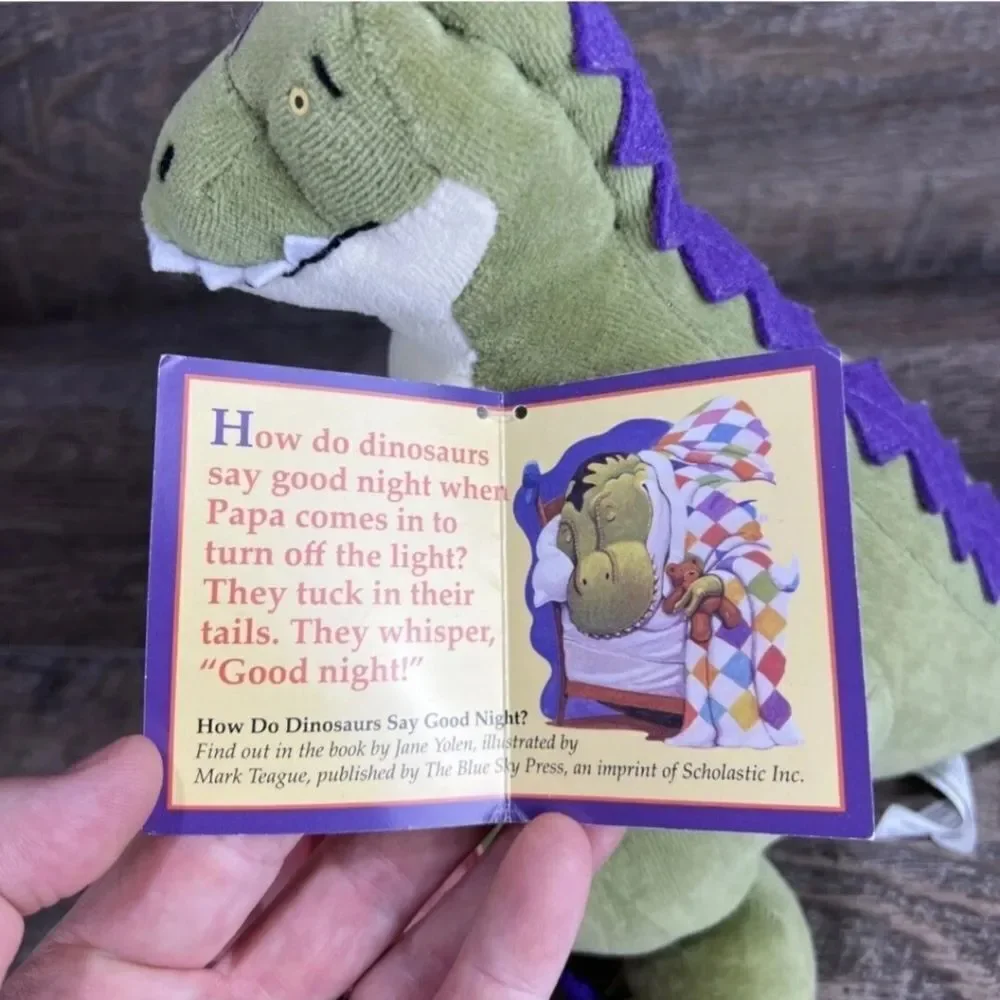 New Plush How Do Dinosaurs Say Goodnight T-Rex w/ Teddy & Blanket Yolen & Teague